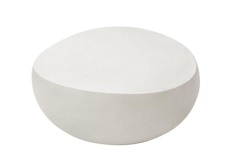 Elementi Home Ikaria 42" Cream White Cobble Concrete Coffee Table