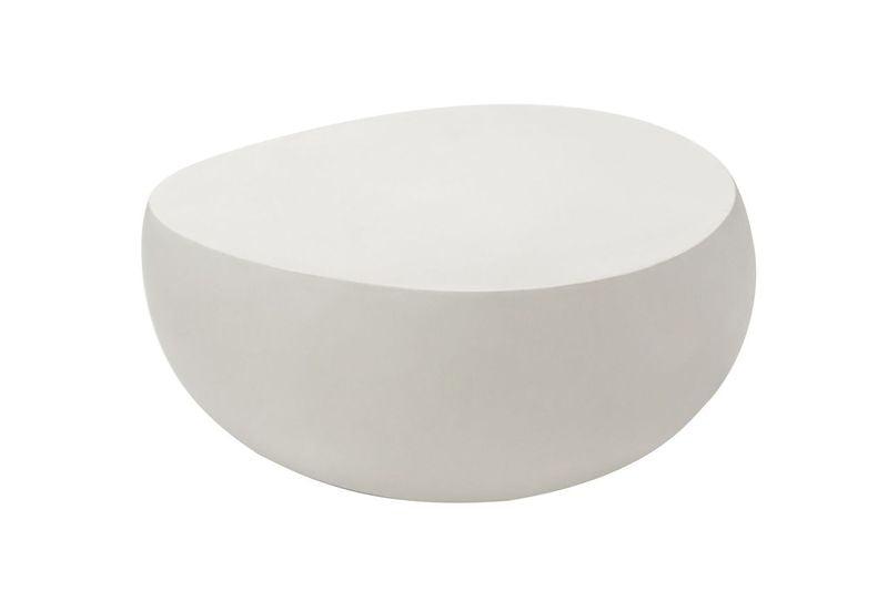 Elementi Home Ikaria 42" Cream White Cobble Concrete Coffee Table