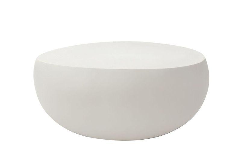 Elementi Home Ikaria 42" Cream White Cobble Concrete Coffee Table