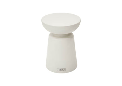 Elementi Home Kylix 14" Small Cream White Concrete Side Table