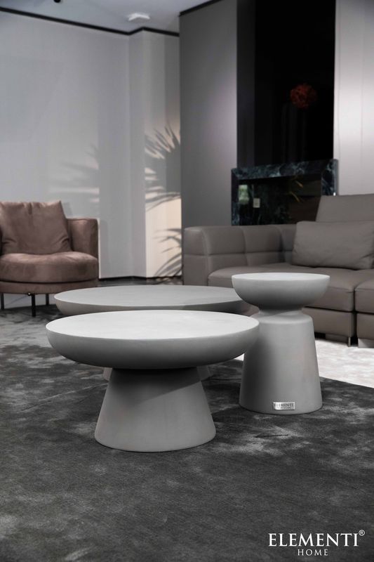 Elementi Home Kylix 14" Small Space Grey Concrete Side Table