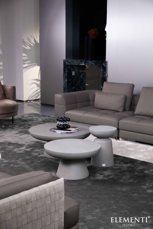 Elementi Home Kylix 14" Small Space Grey Concrete Side Table
