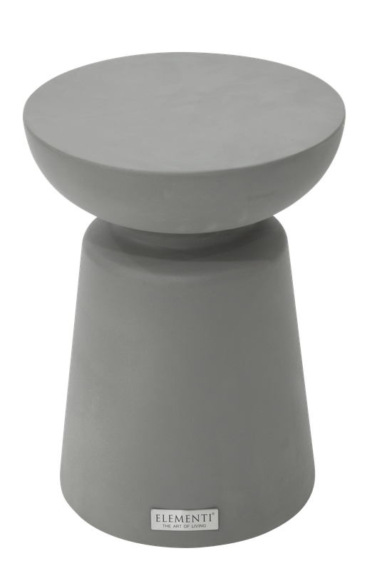 Elementi Home Kylix 14" Small Space Grey Concrete Side Table