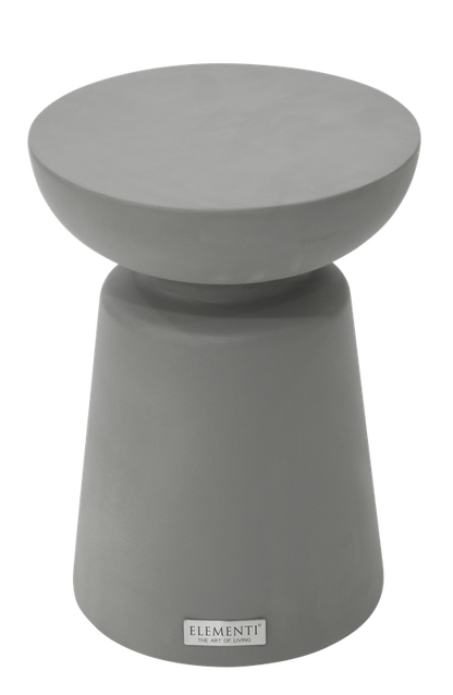 Elementi Home Kylix 14" Small Space Grey Concrete Side Table