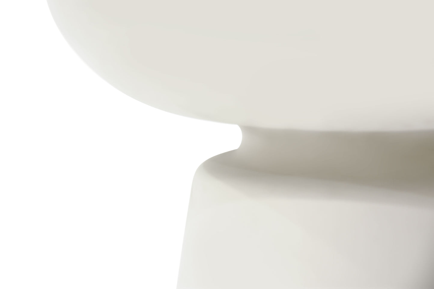Elementi Home Kylix 20" Large Cream White Concrete Side Table
