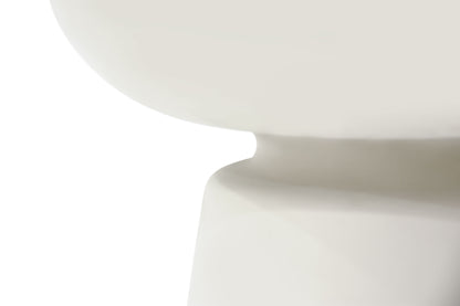 Elementi Home Kylix 20" Large Cream White Concrete Side Table