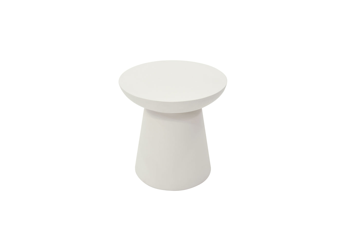 Elementi Home Kylix 20" Large Cream White Concrete Side Table