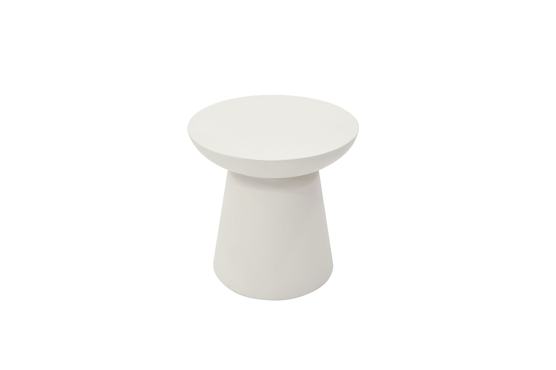 Elementi Home Kylix 20" Large Cream White Concrete Side Table