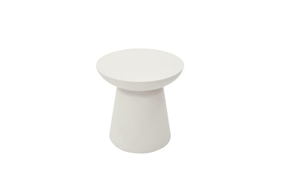 Elementi Home Kylix 20" Large Cream White Concrete Side Table