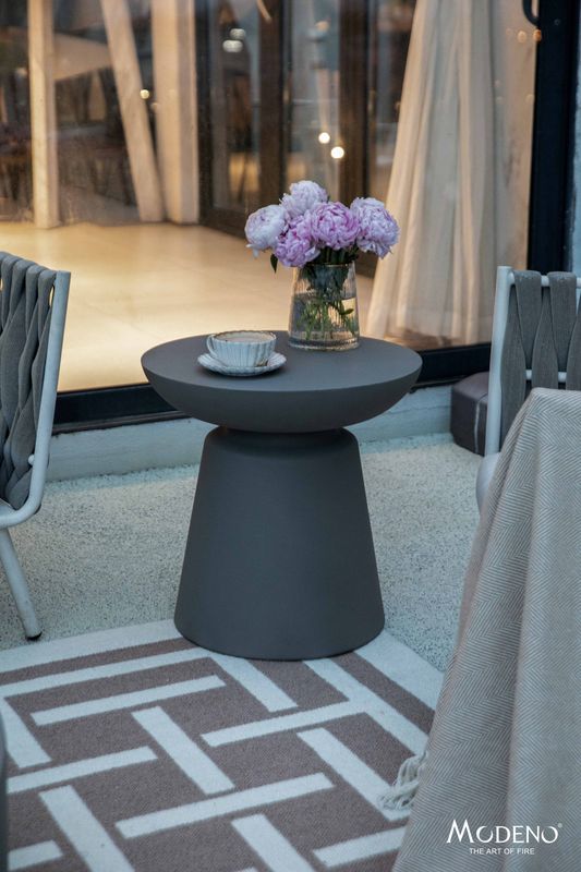 Elementi Home Kylix 20" Large Slate Black Concrete Side Table