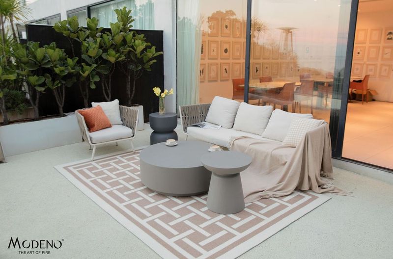 Elementi Home Kylix 20" Large Space Grey Concrete Side Table