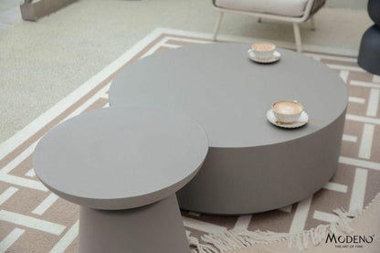 Elementi Home Kylix 20" Large Space Grey Concrete Side Table
