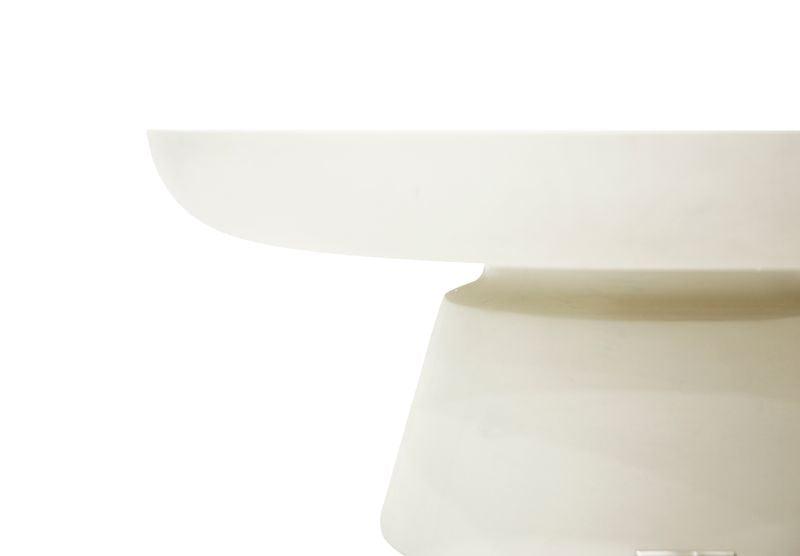 Elementi Home Kylix 26" Small Cream White Concrete Coffee Table