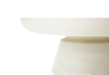 Elementi Home Kylix 26" Small Cream White Concrete Coffee Table