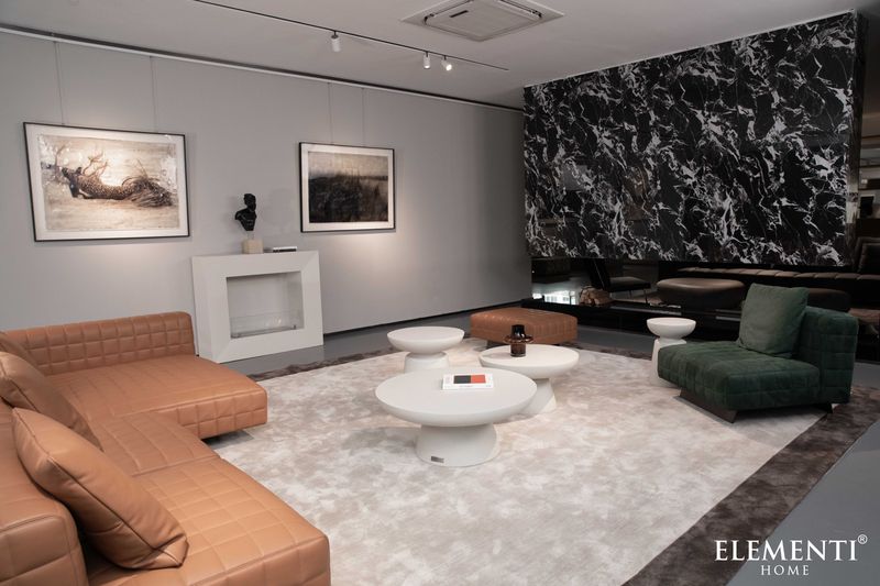 Elementi Home Kylix 26" Small Cream White Concrete Coffee Table