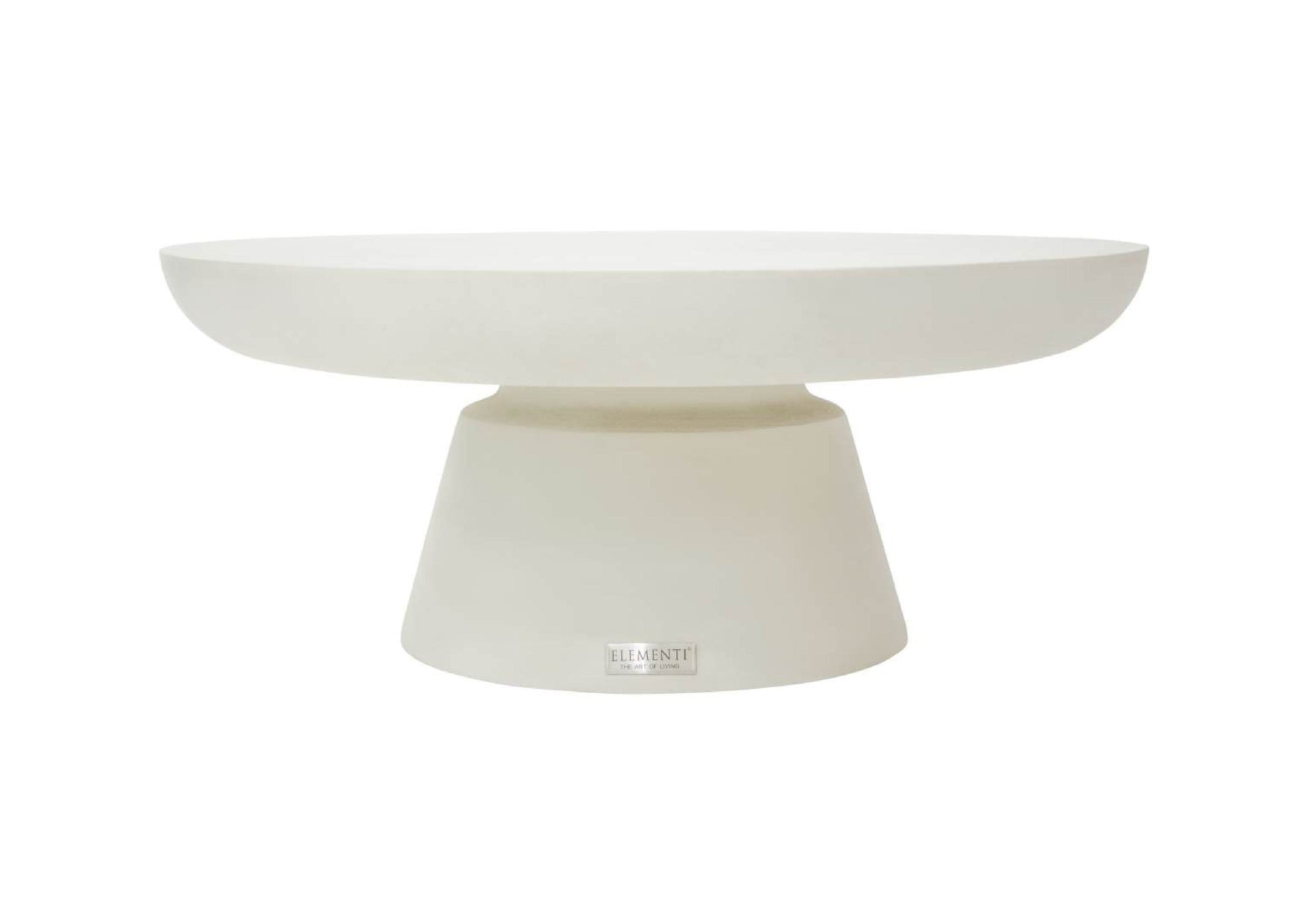 Elementi Home Kylix 26" Small Cream White Concrete Coffee Table