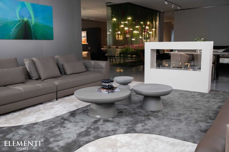 Elementi Home Kylix 26" Small Space Grey Concrete Coffee Table