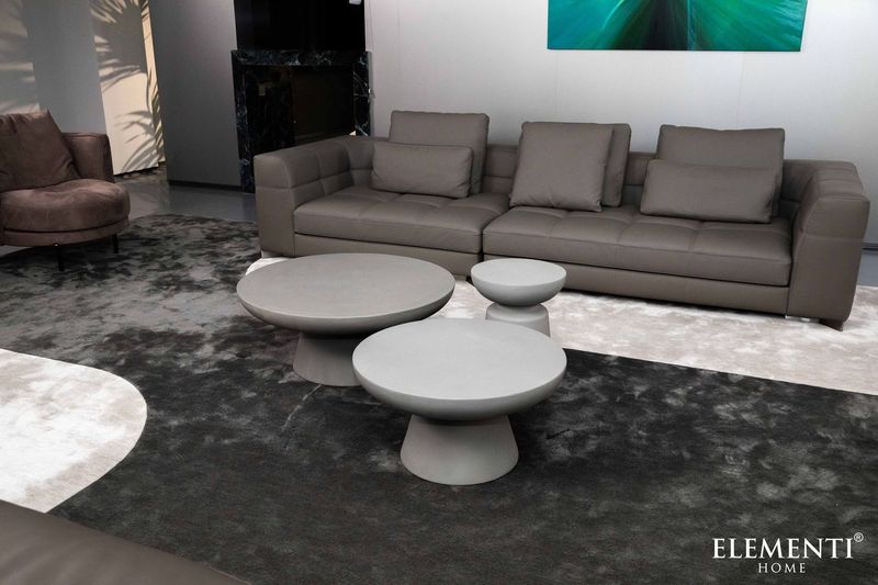 Elementi Home Kylix 26" Small Space Grey Concrete Coffee Table