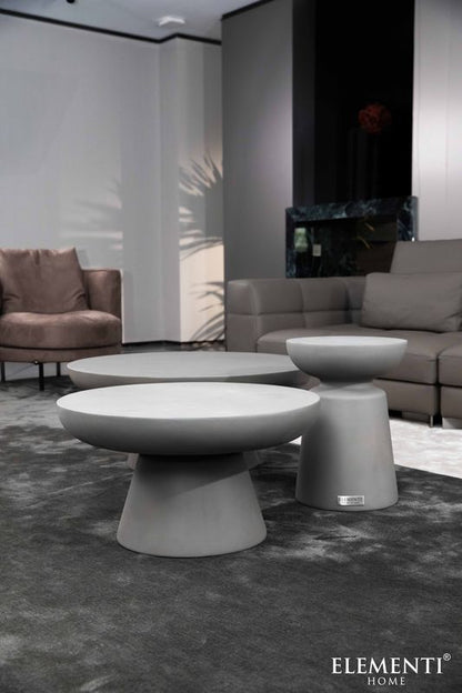 Elementi Home Kylix 26" Small Space Grey Concrete Coffee Table