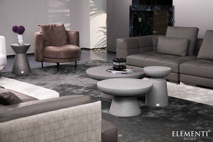 Elementi Home Kylix 26" Small Space Grey Concrete Coffee Table