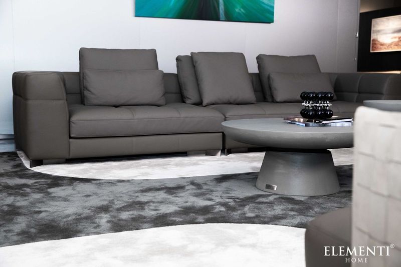 Elementi Home Kylix 26" Small Space Grey Concrete Coffee Table