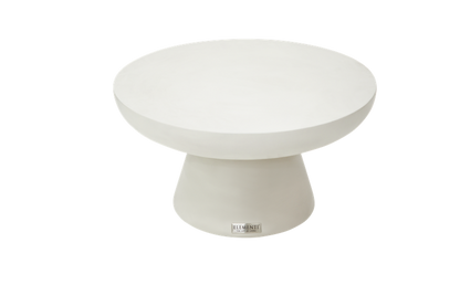 Elementi Home Kylix 34" Medium Cream White Concrete Coffee Table