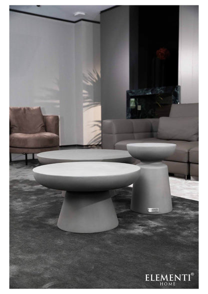 Elementi Home Kylix 34" Medium Space Grey Concrete Coffee Table