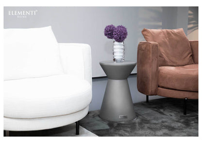 Elementi Home Rome 14" Small Space Grey Concrete Side Table