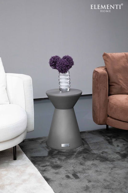 Elementi Home Rome 14" Small Space Grey Concrete Side Table