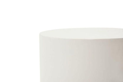 Elementi Home Rome 18" Large Cream White Concrete Side Table