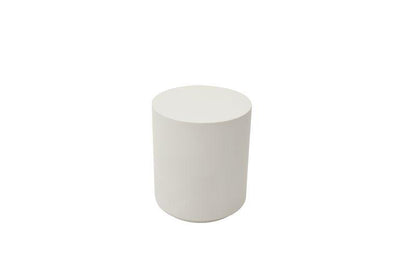 Elementi Home Rome 18" Large Cream White Concrete Side Table