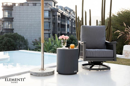 Elementi Home Rome 18" Large Slate Black Concrete Side Table