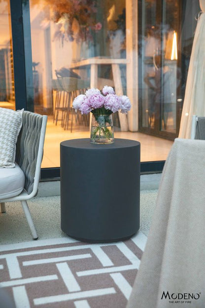 Elementi Home Rome 18" Large Slate Black Concrete Side Table