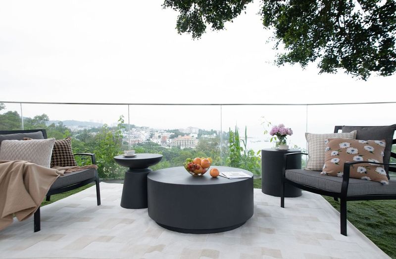 Elementi Home Rome 34" Medium Slate Black Concrete Coffee Table
