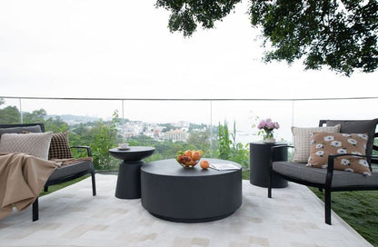 Elementi Home Rome 34" Medium Slate Black Concrete Coffee Table