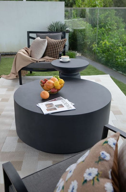 Elementi Home Rome 34" Medium Slate Black Concrete Coffee Table
