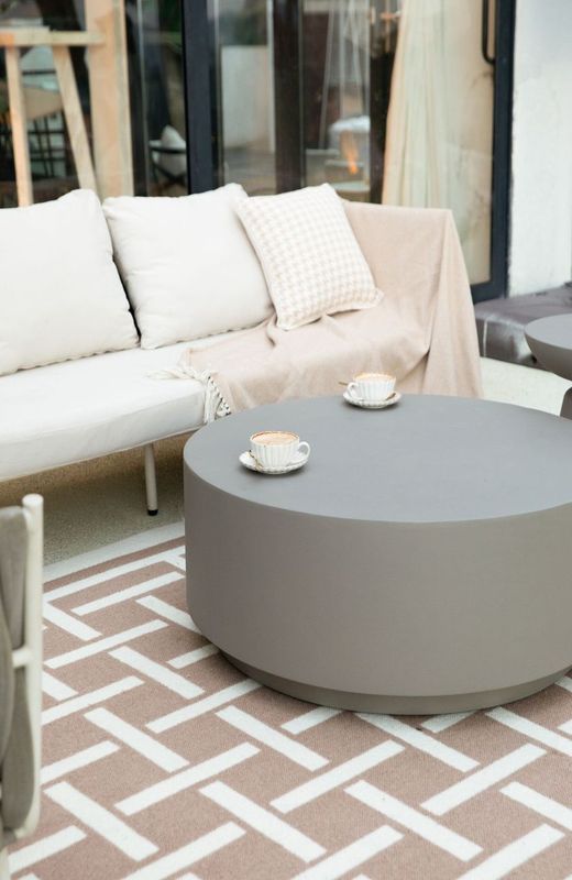 Elementi Home Rome 34" Medium Space Grey Concrete Coffee Table