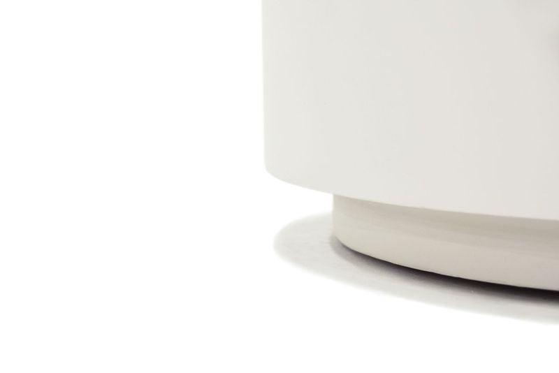 Elementi Home Rome 40" Large Cream White Concrete Coffee Table