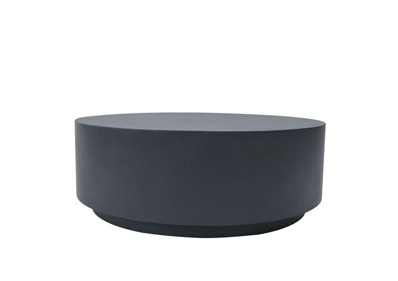 Elementi Home Rome 40" Large Slate Black Concrete Coffee Table
