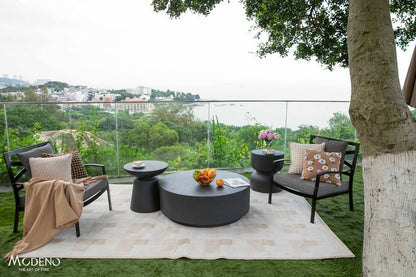 Elementi Home Rome 40" Large Slate Black Concrete Coffee Table