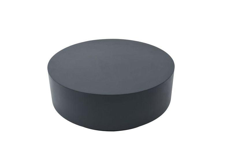 Elementi Home Rome 40" Large Slate Black Concrete Coffee Table