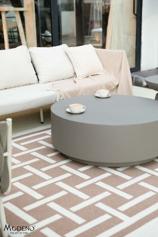 Elementi Home Rome 40" Large Space Grey Concrete Coffee Table