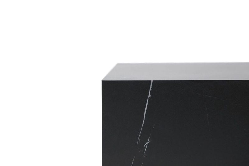 Elementi Home Sofia 40" Medium Square Bulgaria Black Marble Porcelain Coffee Table