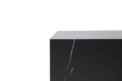 Elementi Home Sofia 40" Medium Square Bulgaria Black Marble Porcelain Coffee Table
