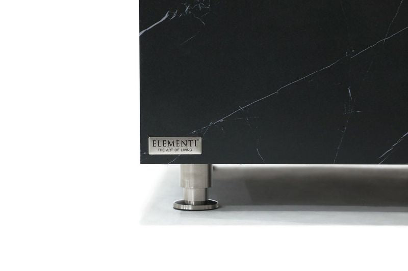 Elementi Home Sofia 62" Rectangle Bulgaria Black Marble Porcelain Coffee Table