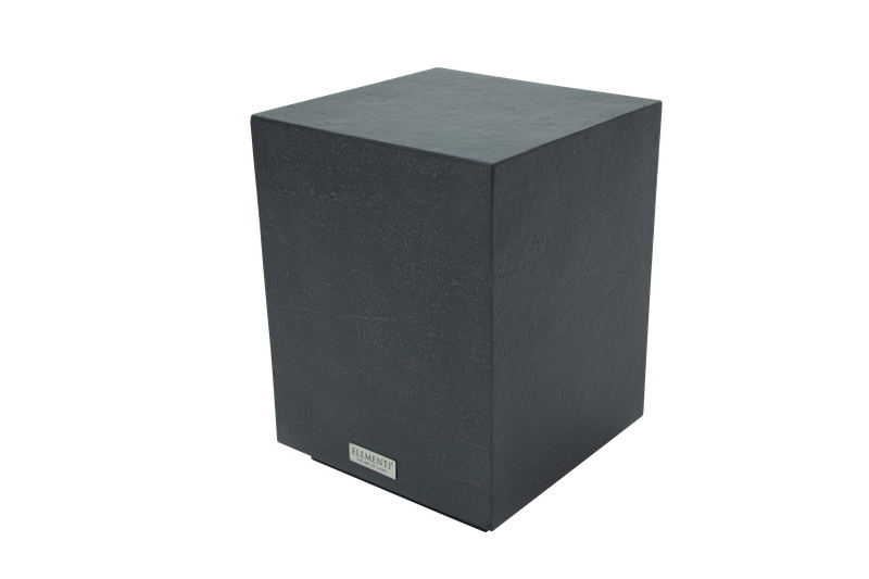Elementi Home Tevere 14" Small Slate Black Concrete Side Table