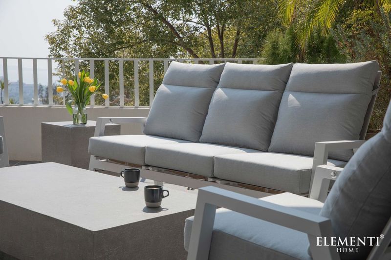 Elementi Home Tevere 14" Small Space Grey Concrete Side Table
