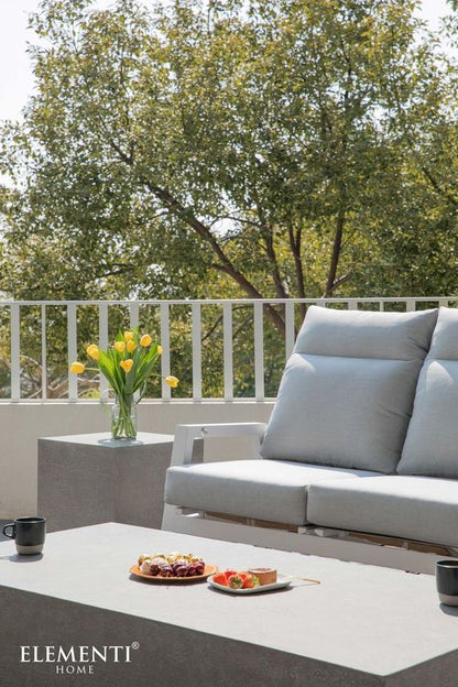 Elementi Home Tevere 14" Small Space Grey Concrete Side Table
