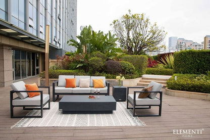 Elementi Home Tevere 18" Large Slate Black Concrete Side Table