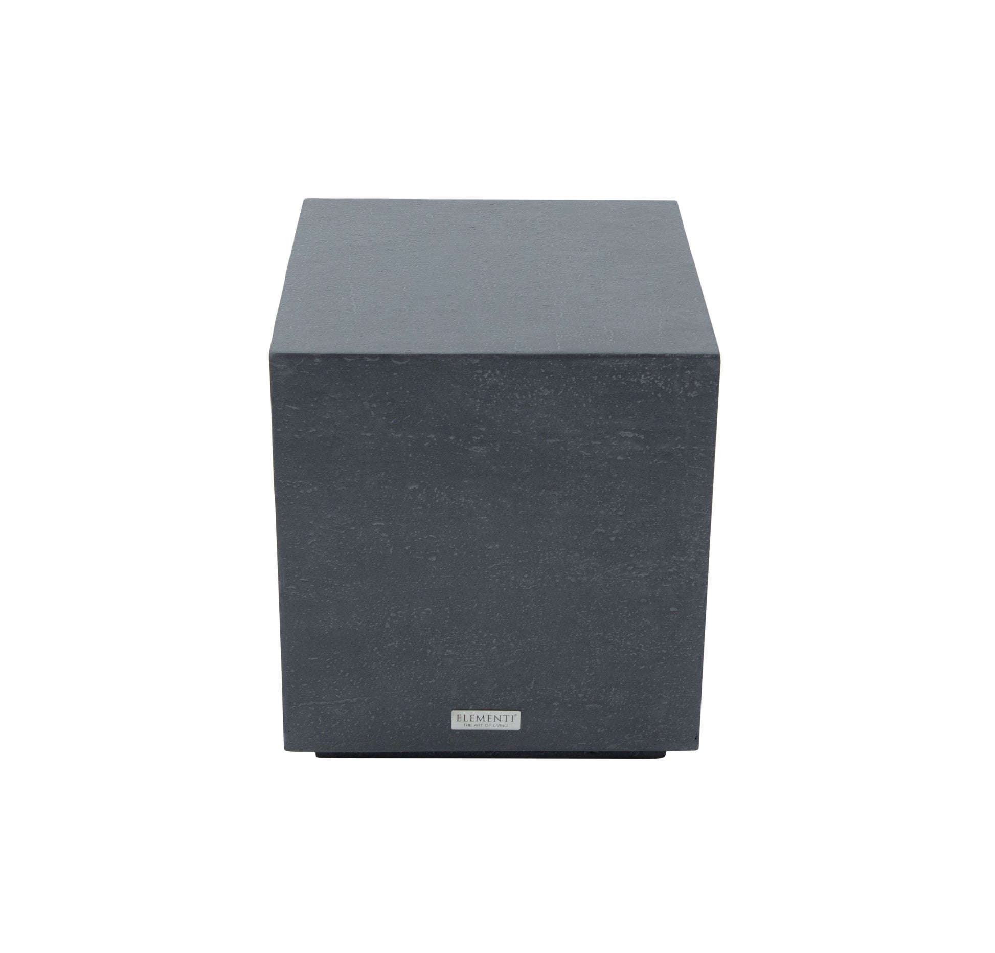 Elementi Home Tevere 18" Large Slate Black Concrete Side Table